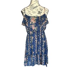 Women's Rue 21 Blue Floral High Low Sleeveless Dress Size M Fairycore